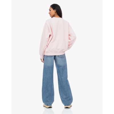 Ganni Poodle crewneck sweater roze