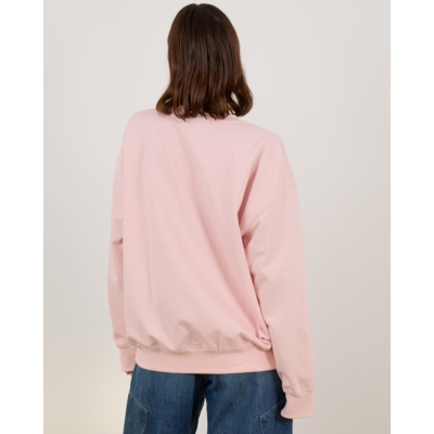 Ganni Poodle crewneck sweater roze