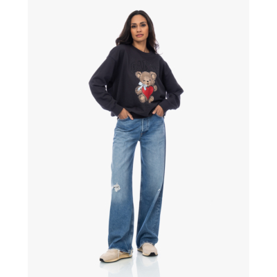 Ganni Beer crewneck sweater grijs