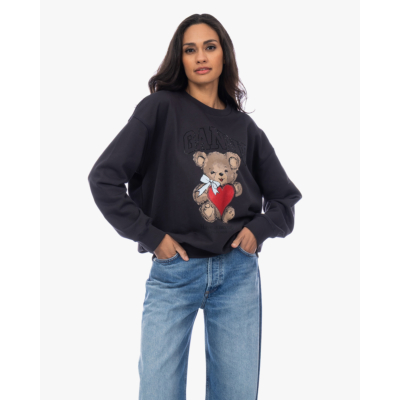 Ganni Beer crewneck sweater grijs
