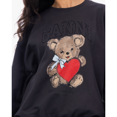 Ganni Beer crewneck sweater grijs