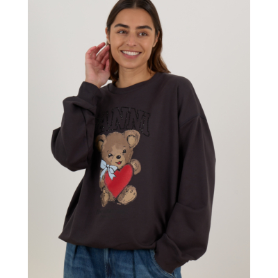 Ganni Beer crewneck sweater grijs