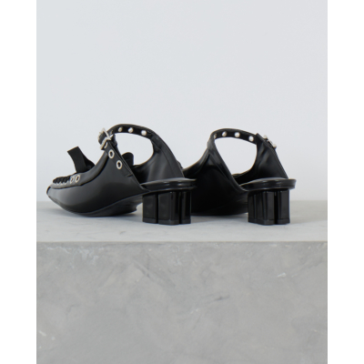 Ganni Lace-up Mules Zwart