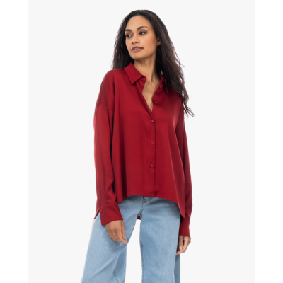 Drykorn Cloelia Satijnen Blouse Rood