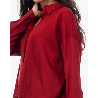 Drykorn Cloelia Satijnen Blouse Rood