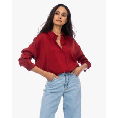 Drykorn Cloelia Satijnen Blouse Rood