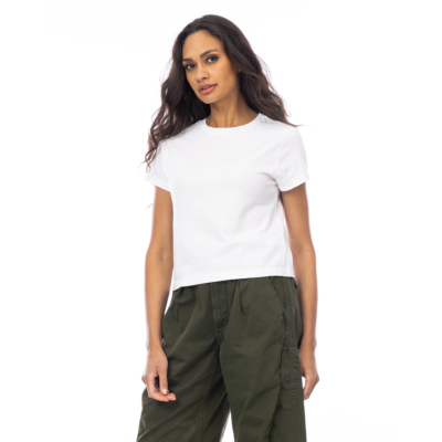 Agolde Adine Shrunken Katoenen T-shirt Wit