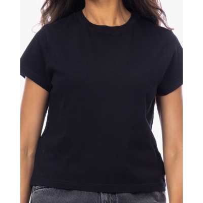 Agolde Adine Shrunken Katoenen T-shirt Zwart
