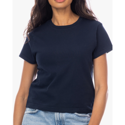 Agolde Adine Shrunken Katoenen T-shirt Navy