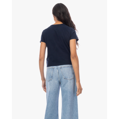 Agolde Adine Shrunken Katoenen T-shirt Navy