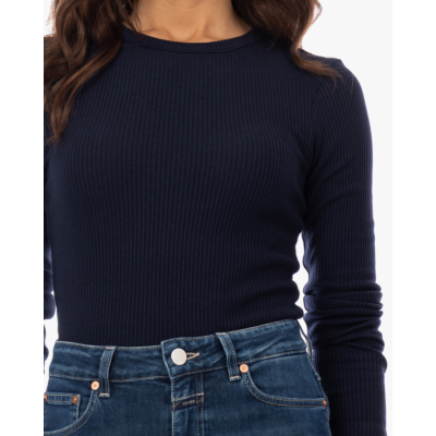 Citizens of Humanity Bina Aansluitende Crewneck Geribd Navy