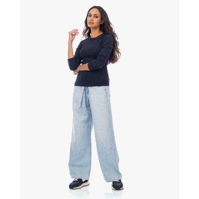 Citizens of Humanity Bina Aansluitende Crewneck Geribd Navy