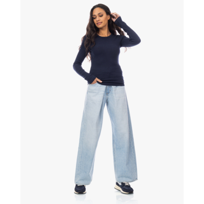 Citizens of Humanity Bina Aansluitende Crewneck Geribd Navy