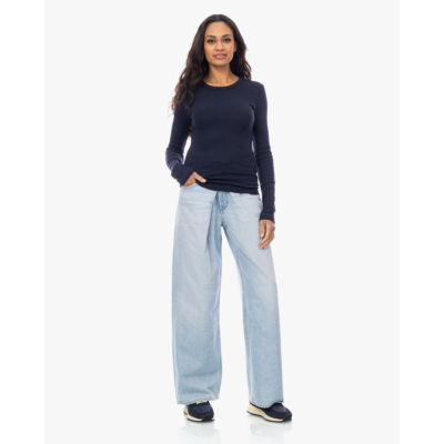 Citizens of Humanity Bina Aansluitende Crewneck Geribd Navy