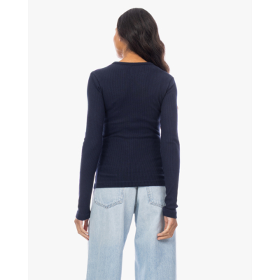 Citizens of Humanity Bina Aansluitende Crewneck Geribd Navy