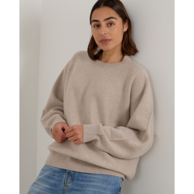 Lisa Yang Haily Kasjmier Pullover Zand Grijs