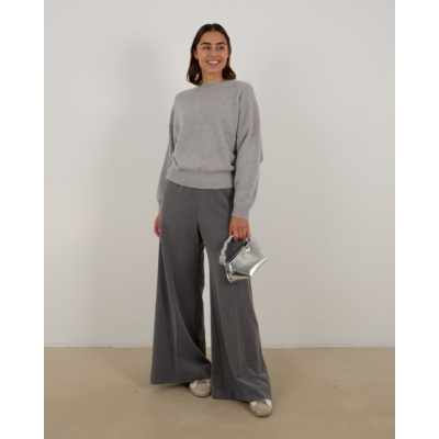 Lisa Yang Veira Kasjmier Pullover Dropped Shoulder Trui Grijs