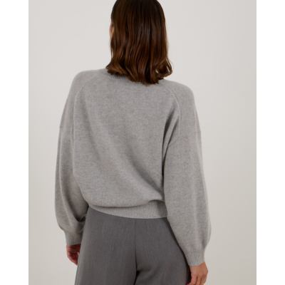 Lisa Yang Veira Kasjmier Pullover Dropped Shoulder Trui Grijs