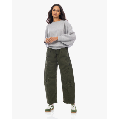 Lisa Yang Veira Kasjmier Pullover Dropped Shoulder Trui Grijs