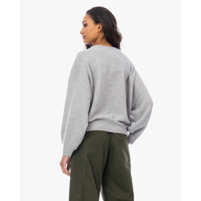 Lisa Yang Veira Kasjmier Pullover Dropped Shoulder Trui Grijs