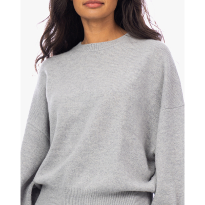 Lisa Yang Veira Kasjmier Pullover Dropped Shoulder Trui Grijs