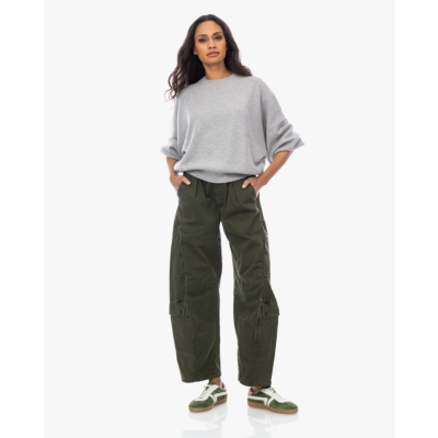 Lisa Yang Veira Kasjmier Pullover Dropped Shoulder Trui Grijs