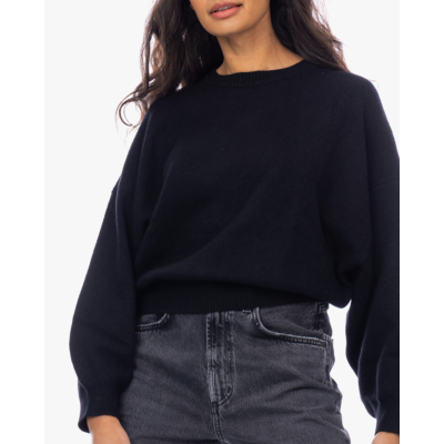 Lisa Yang Veira Kasjmier Pullover Dropped Shoulder Trui Zwart