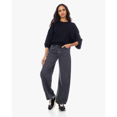 Lisa Yang Veira Kasjmier Pullover Dropped Shoulder Trui Zwart