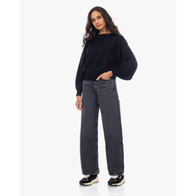 Lisa Yang Veira Kasjmier Pullover Dropped Shoulder Trui Zwart