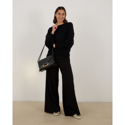 Lisa Yang Veira Kasjmier Pullover Dropped Shoulder Trui Zwart