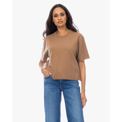 Lisa Yang Cila Kasjmier Korte Mouwen Pullover Bruin