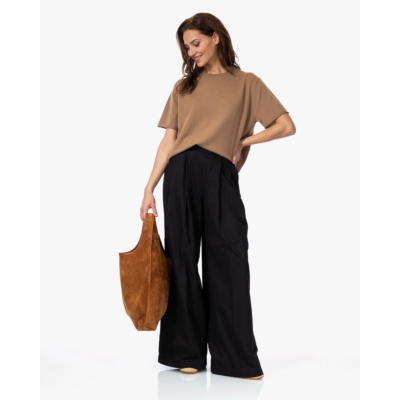 Lisa Yang Cila Kasjmier Korte Mouwen Pullover Bruin