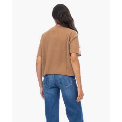 Lisa Yang Cila Kasjmier Korte Mouwen Pullover Bruin