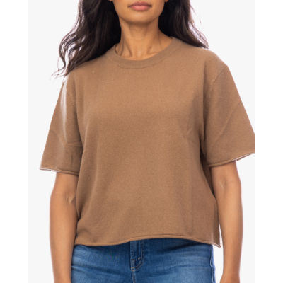 Lisa Yang Cila Kasjmier Korte Mouwen Pullover Bruin