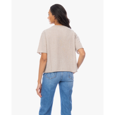 Lisa Yang Cila Kasjmier Korte Mouwen Pullover Beige