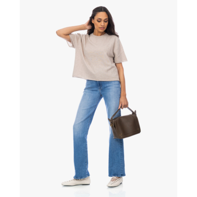 Lisa Yang Cila Kasjmier Korte Mouwen Pullover Beige
