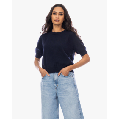 Lisa Yang Genevra Kasjmier Pullover Shirt Deep Navy
