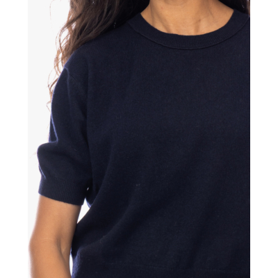 Lisa Yang Genevra Kasjmier Pullover Shirt Deep Navy