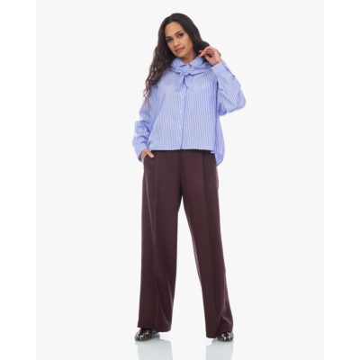 Ame Antwerp Nobody Gestreepte Blouse met Afneembare Sjaal Blauw