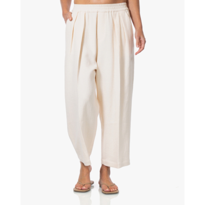 Ame Antwerp Kick Gestructureerde Pull-on Pantalon Ecru