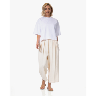 Ame Antwerp Kick Gestructureerde Pull-on Pantalon Ecru