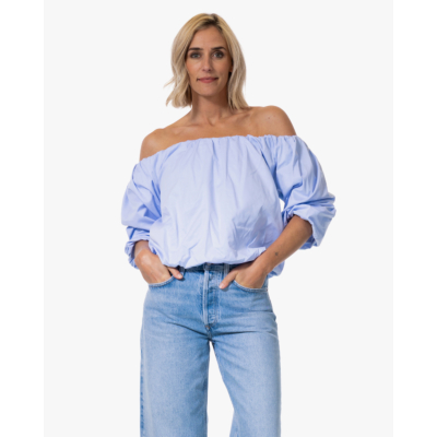 Ame Antwerp Now Off-shoulder Bubble Blouse Lichtblauw