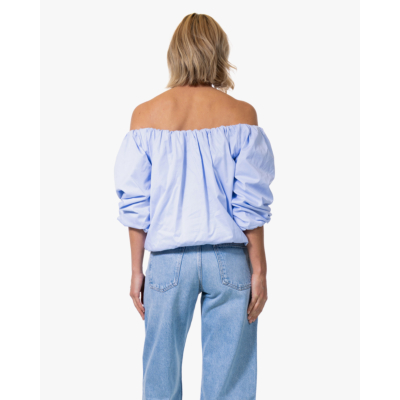 Ame Antwerp Now Off-shoulder Bubble Blouse Lichtblauw