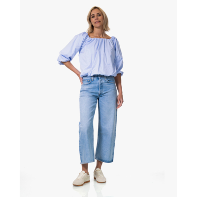 Ame Antwerp Now Off-shoulder Bubble Blouse Lichtblauw