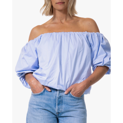 Ame Antwerp Now Off-shoulder Bubble Blouse Lichtblauw