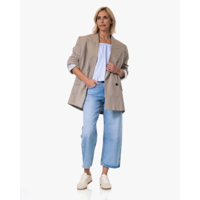 Ame Antwerp Now Off-shoulder Bubble Blouse Lichtblauw