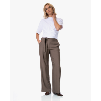 no man's land Twill Pantalon met Ceintuur Soft Bark