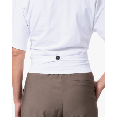 Ame Antwerp Nantes T-shirt met Knoopdetail Wit
