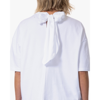 Ame Antwerp Nic T-shirt met Strikhals Wit