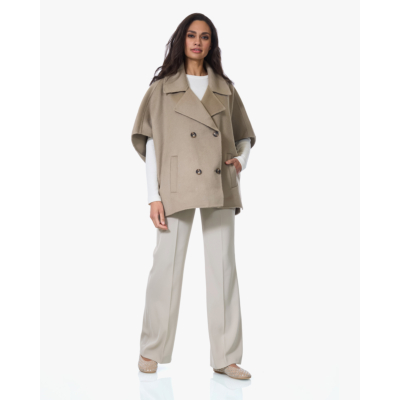 Alter Ego Elin Oversized Wolmix Mantel Kaki